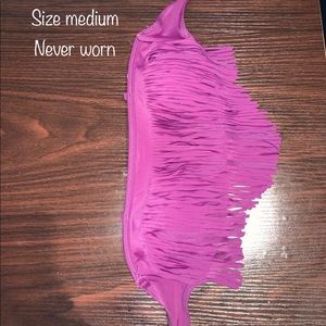 Fringe Strapless Bikini Top